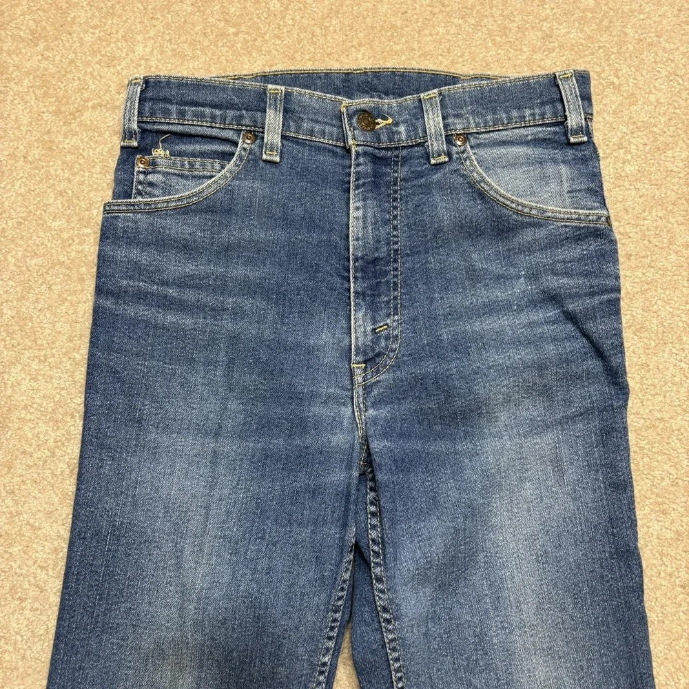 Vtg 70s Levis Movin On Jeans 29x30 Blue Flare Bootcut Cowboy Denim Talon Zip USA